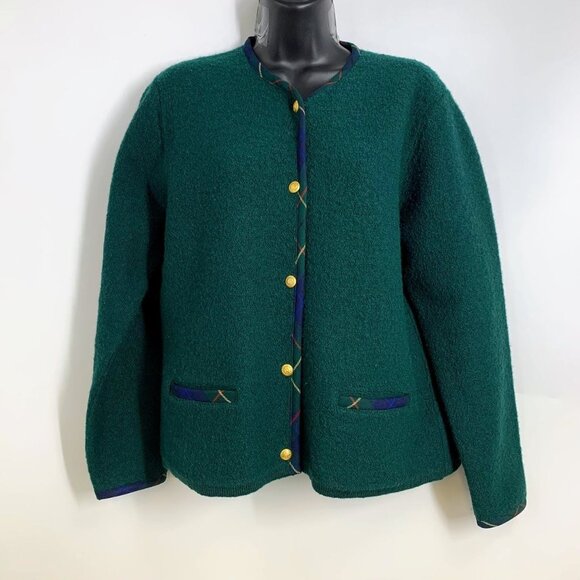 Pendleton Women's 100% Wool Plaid Lined Button Up Cardigan Sweater Size M‎ - Picture 1 of 11